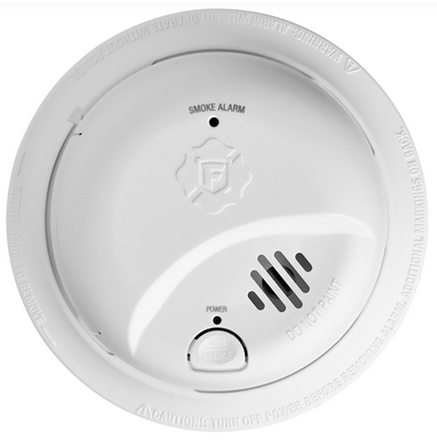 BRK First Alert SMI100 Battery powered smoke alarm with replaceable battery and silence feature.  Includes Ionization smoke sensing technology and a 9V Carbon Zinc battery.