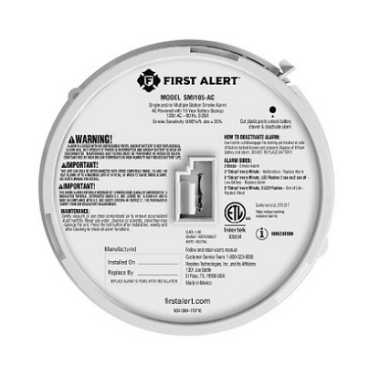 BRK First Alert 1046851 Interconnectable Ion Smoke Alarm with 10-Year Battery Backup, Must be sold as Master pack, not individually packaged.