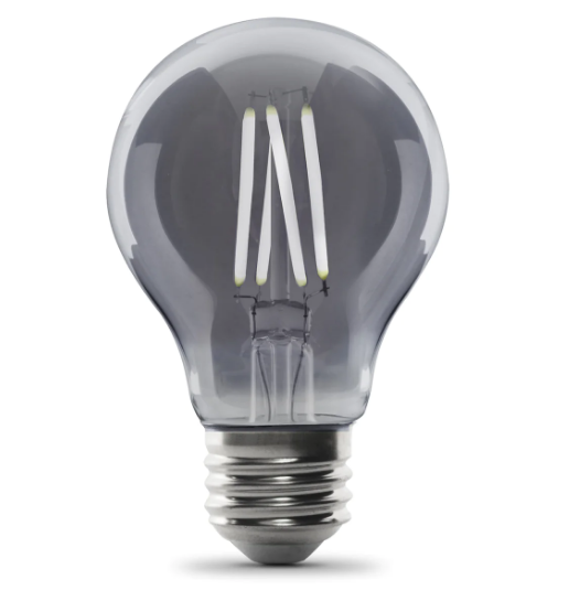 Feit Electric AT19/SMK/VG/LED AT19 E26 Dimmable Straight Filament Smoke Glass Vintage Edison LED Light Bulb, Color Temperature 5000K, Wattage 4W, Voltage 120V