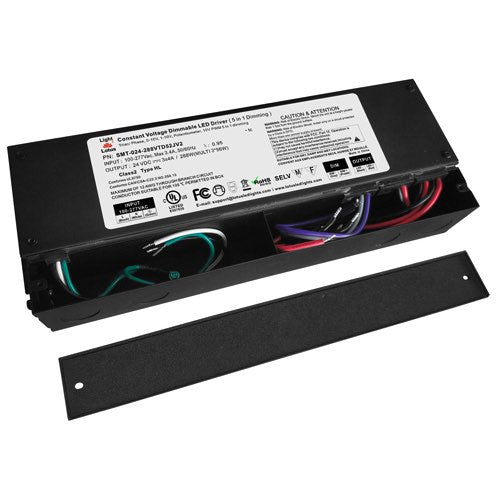 Lotus LED Lights SMT-024-288VTD52JV2 LED Driver, 288W (3 x 96) Capacity, 120V / 0-10V Dimming, Wet Location, 120V-277V Input / 24V DC Output