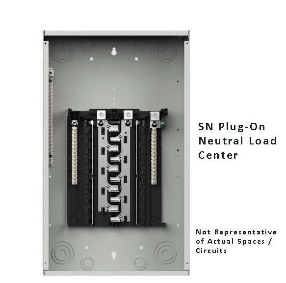 Siemens SN2040L1150 150A Main Lug Load Center, 20 Spaces / 40 Circuits, 1Phase 3Wire 120/240V, Aluminum Bus, NEMA-1, Gray