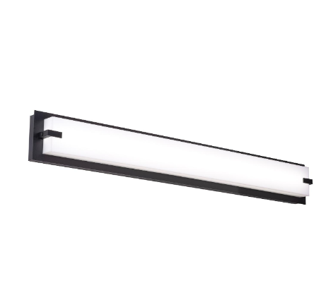 AFX Lighting SNV3605LAJUDBK Sinclair 36 Inch LED Vanity Wall Light, 120-277V, Watt 35W, Selectable 5CCT, Black Finish