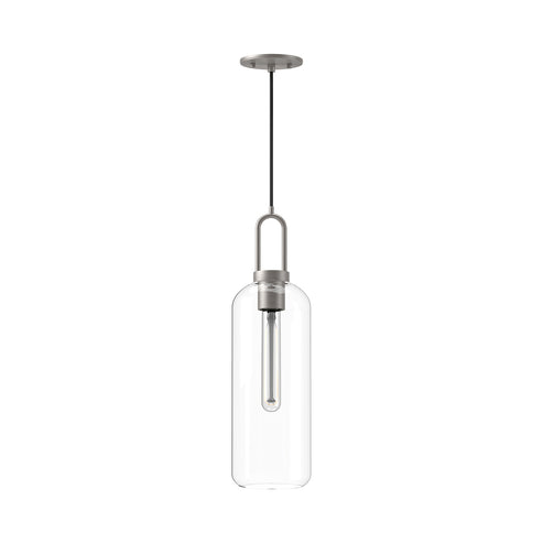 Alora Mood PD401606BNCL Soji 1-Light Pendant, 6", Japandi Style, 60W, 120V, Brushed Nickel/Clear Glass, UL Certified