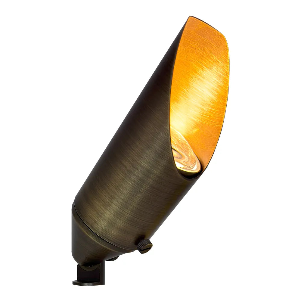 ABBA Lighting USA SPB12-NB 7.5″-9.4″ Integrated LED Brass Landscape Spot Light - Finish: Natural Brass