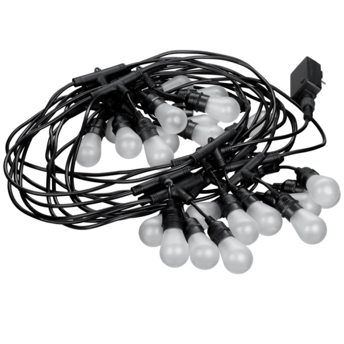 American Lighting SPKPL-PVLSF-24-24-BK Spektrum+ 48' LED Pavilion String Light - 24" Spacing, RGBW, Black Cable
