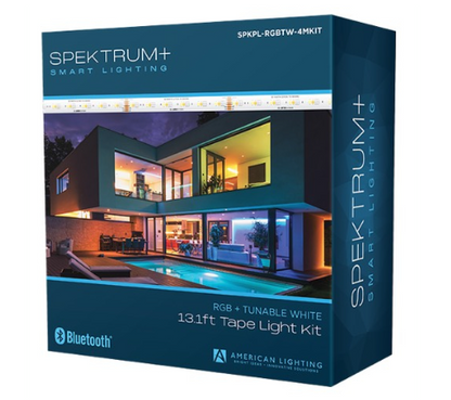 American Lighting SPKPL-RGBTW-4MKIT 13.1' reel of LED tape light that provides 360 lumens per foot of RGB+CCT-tunable light