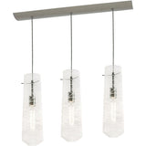 AFX Lighting SPP05MBSNCLLNR3 60W LED E26 Spun Linear Pendant 3 Lights, 120V, Clear Finish