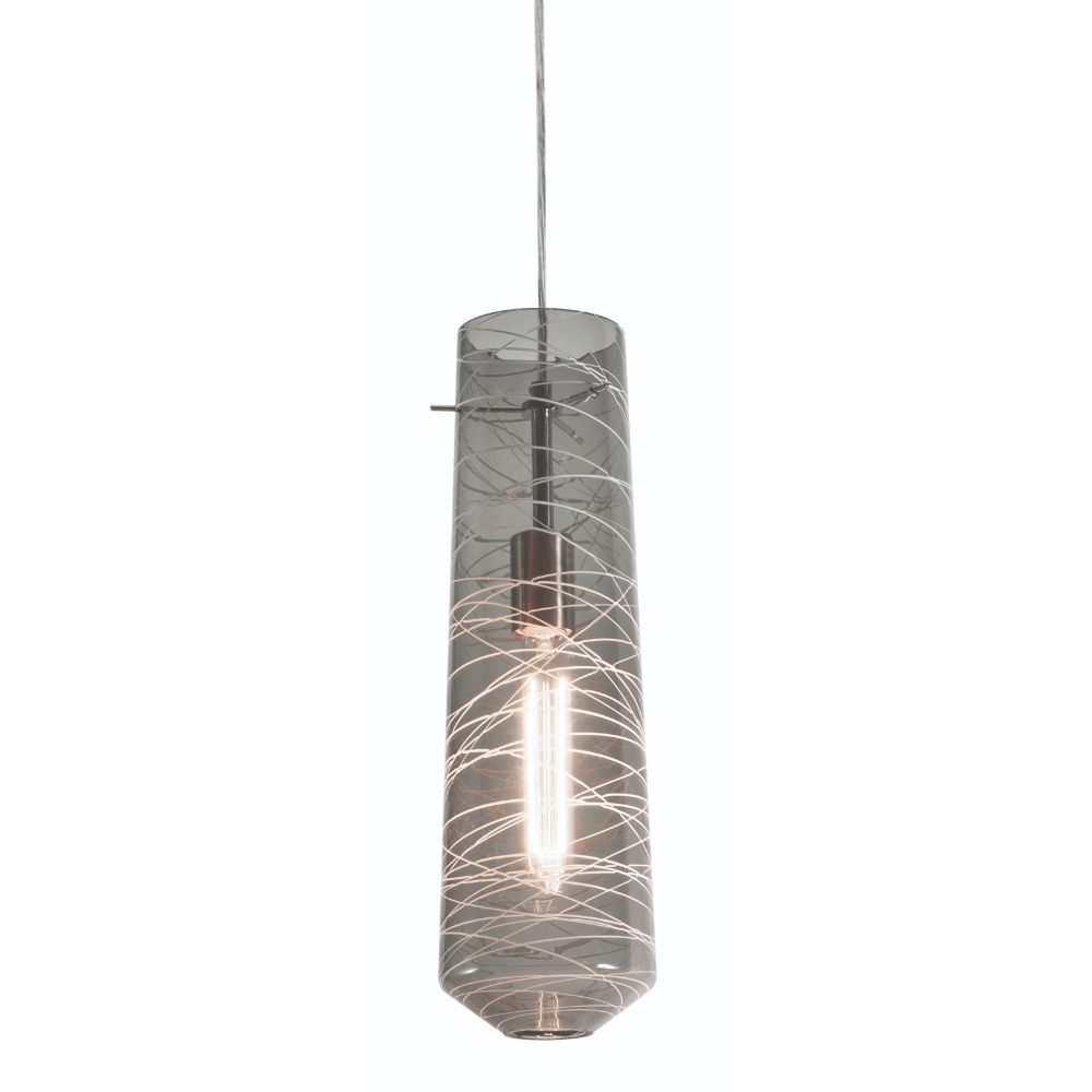 AFX Lighting SPP05MBSNSM 60W LED E26 Spun Pendant Light, 120V, Smoke Glass Finish