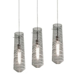 AFX Lighting SPP05MBSNSMLNR3 60W LED E26 Spun Pendant Linear 3 Lights, 120V, Smoke Glass Finish