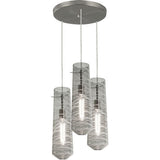 AFX Lighting SPP05MBSNSMRND3 60W LED E26 Spun Pendant Round 3 Lights, 120V, Smoke Glass Finish