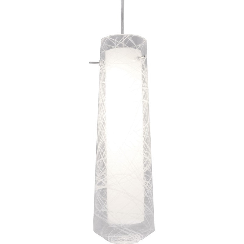 AFX Lighting SPP1000L40D1SNCL Spun 5 Inch LED Pendant In Satin Nickel With Clear Outer-Inner White Glass