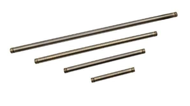 Dabmar Lighting ST-18-WBS Brass 18" Male Riser with Coupling, Weathered Brass Finish