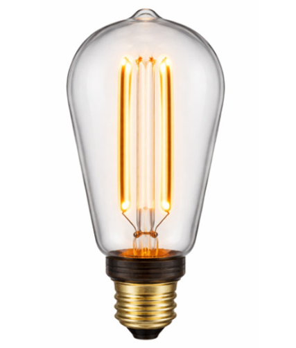 Westgate ST64-DECO-4W-30K-D-CL LED Deco Filament ST64 Bulb, 120V, E26 Base 4W, 140LM, 3000K, Clear