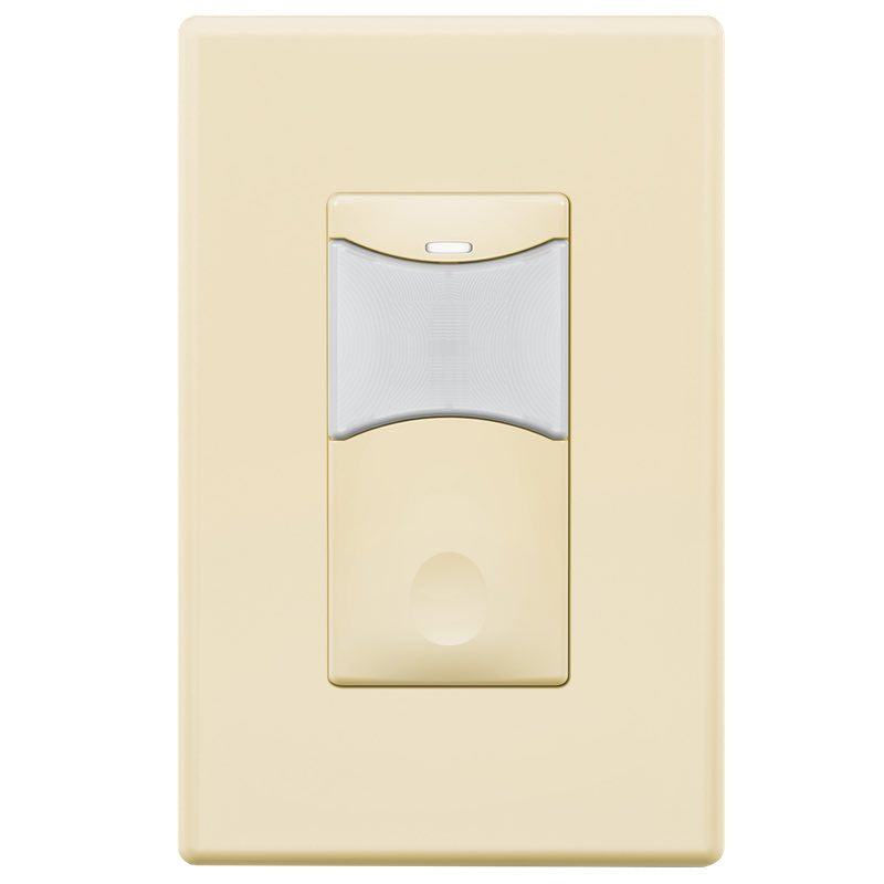 SensorWorx SWX-111-LA Wall Switch Sensor - PIR + Daylight Detection - 1-Pole - Auto On - 120-277V- Light Almond