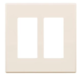 SensorWorx SWX-199-SL-2P-IV Screwless Wall Plate, 2-Gang, Ivory Finish