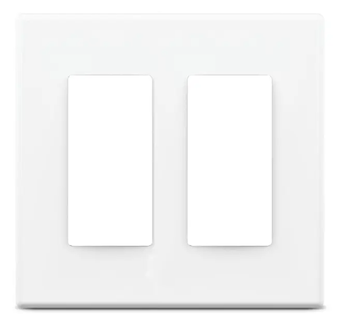 SensorWorx SWX-199-SL-2P-WH Screwless Wall Plate, 2-Gang, White Finish