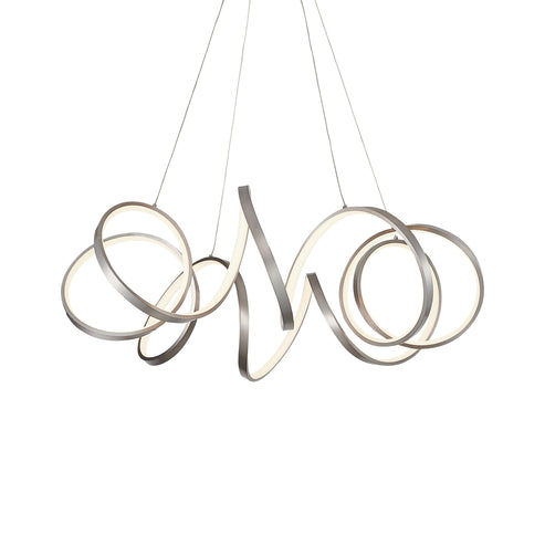 Kuzco Lighting CH93834-AS-UNV-010 Synergy 34-in Chandelier Ceiling Light - CCT: 3000K - Finish: Antique Silver
