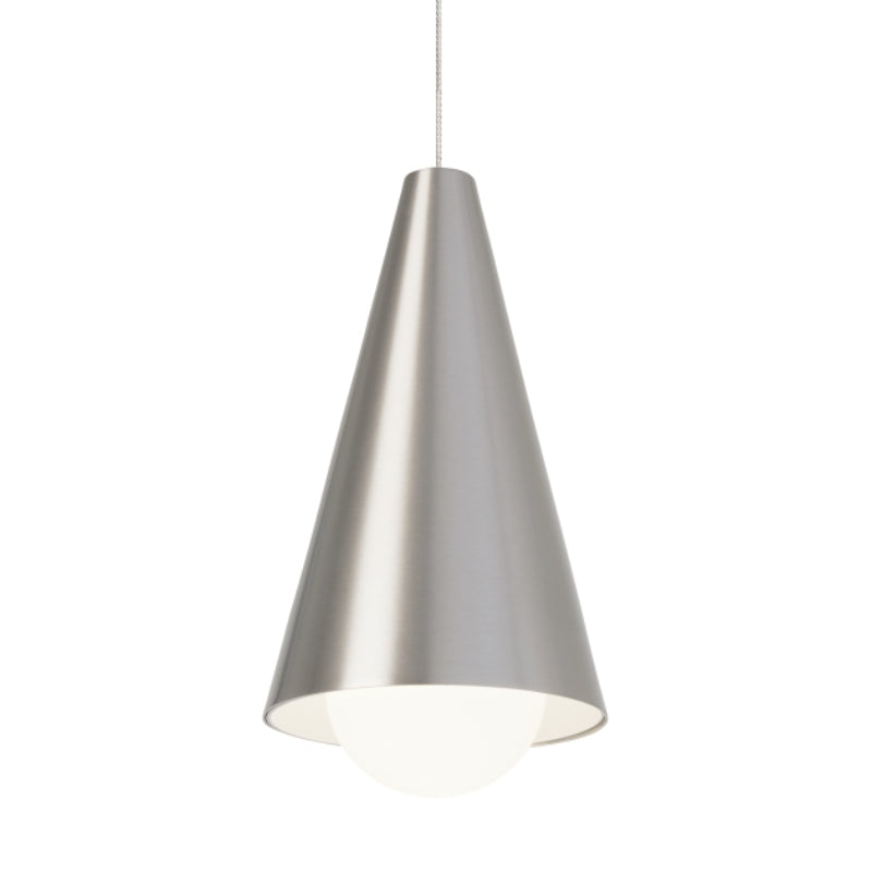 Visual Comfort Architectural 700MOJNIS-LED930 Modern 6" Mini Joni 1-lt Monorail LED Pendant Ceiling Light - 12V - CCT: 3000K - Finish: Satin Nickel