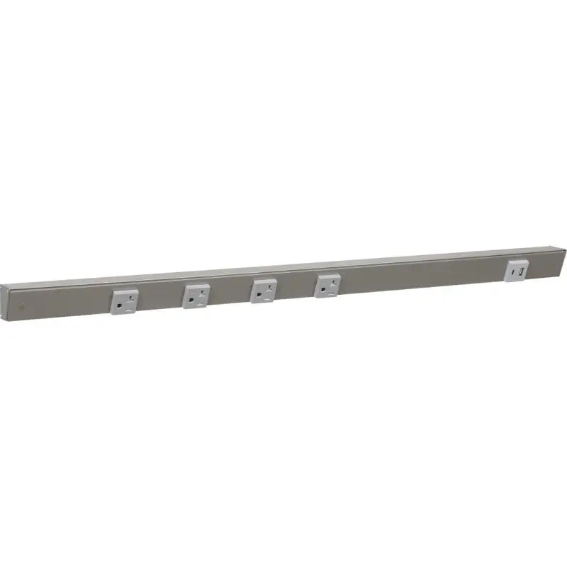Task Lighting APTUR30-5GSN 30" Slim Angled Power Strip - Left Wire Entry - 4 Grey Receptacle - Right Side USB-A/C - 120V - Finish: Satin Nickel