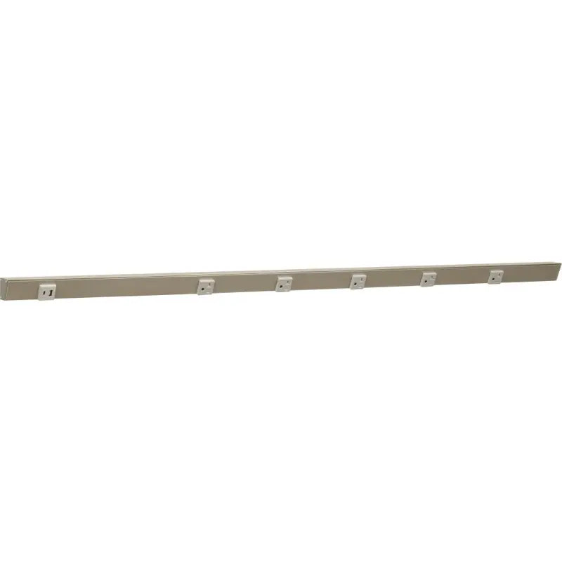 Task Lighting APTUL48-6GSN 48" Slim Angled Power Strip - Right Wire Entry - 5 Grey Receptacle - Left Side USB-A/C - 120V - Finish: Satin Nickel