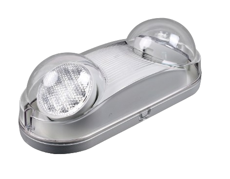 2.4W Outdoor Dual Head LED Emergency Light  White Finish