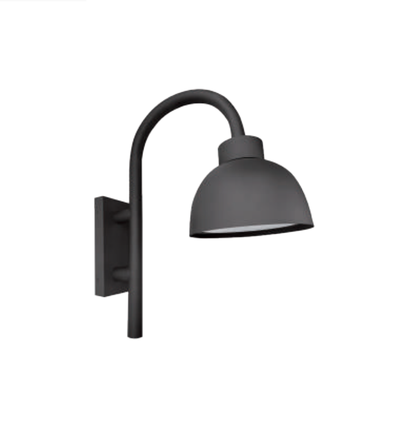 Westgate WLF-24-40W-MCTP-BK-WB 24W/32W/40W Wall-Mount Bell Arm Fixture with 12" Dome Light