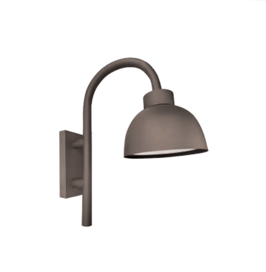 Westgate WLF-24-40W-MCTP-BR-WB 24W/32W/40W Wall-Mount Bell Arm Fixture with 12" Dome Light