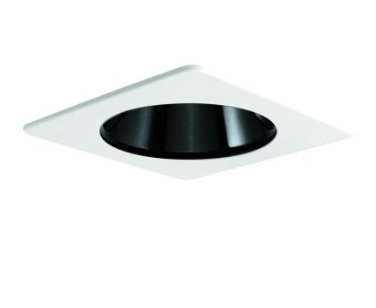 Elco Lighting E420C1630B2 4" Light Engine with Square Reflector Trim - 1600 Lumens - CCT: 3000K - Beam Angle: 60º - Finish: Black with White Trim