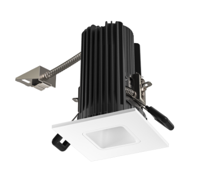 Elco Lighting E2L13NF27B 2" Square Reflector Teak™ LED Light Engine - 800-1100 Lumens - CCT: 2700K - Beam Angle: 28º - Finish: Black with White Trim