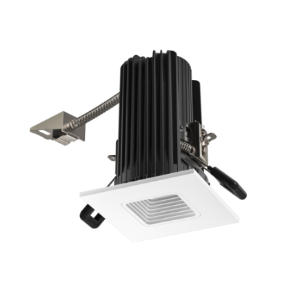 Elco Lighting E2L15WF27W 2" Square Baffle Teak™ LED Light Engine - 800-1100 Lumens - CCT: 2700K - Beam Angle: 60º - Finish: All White
