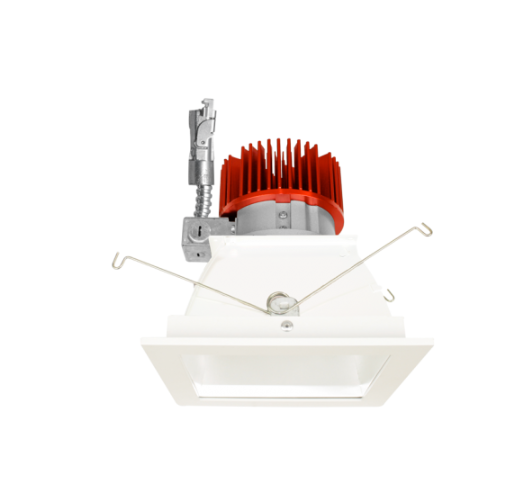 Elco Lighting E440L1227W2-F 4" Square Reflector LED Light Engine Trims - 1250 Lumens - CCT: 2700K - Beam Angle: 38º - Finish: All White