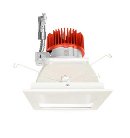 Elco Lighting E440L2030HB2 4" Square Reflector LED Light Engine Trims - 2000 Lumens - CCT: 3000K - Beam Angle: 60º - Finish: Haze with Black Trim