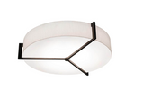 AFX Lighting APF1932MBES-LW Apex 3 Light 21 Inch Flush Mount In Espresso With Linen White Shade-White Bottom Acrylic Diffuser