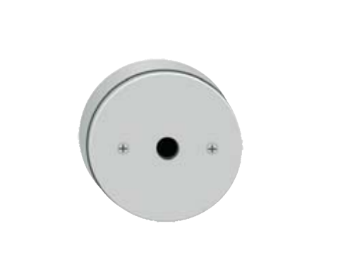 Core Lighting MB-400-SA Round Surface Canopy With Mounting onto 4/0 or 3/0 boxes, Height 1 1/4", Diameter 4 3/4", Silver Finish