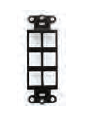 Task Lighting TRO-6PORT-W Decora insert for 6 snap-in connectors for voice, data, & video White Finish