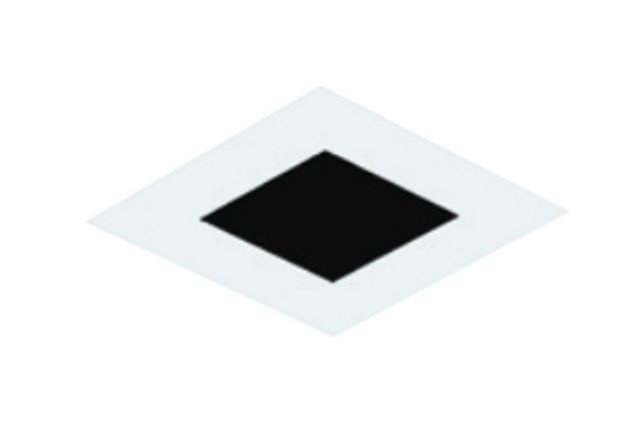 Visual Comfort Architectural E3SLF-HB Element 3" Square Trim – Shower – Flat Style – Black Finish – Flangeless Ceiling Appearance