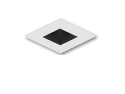 Nora Lighting NIO-4SNDSQ50XBMPW/HL 4" Iolite LED Square Reflector with Square Aperture - CCT: 5000K - 28W - Reflector Finish: Black - Flange Finish: Bright White
