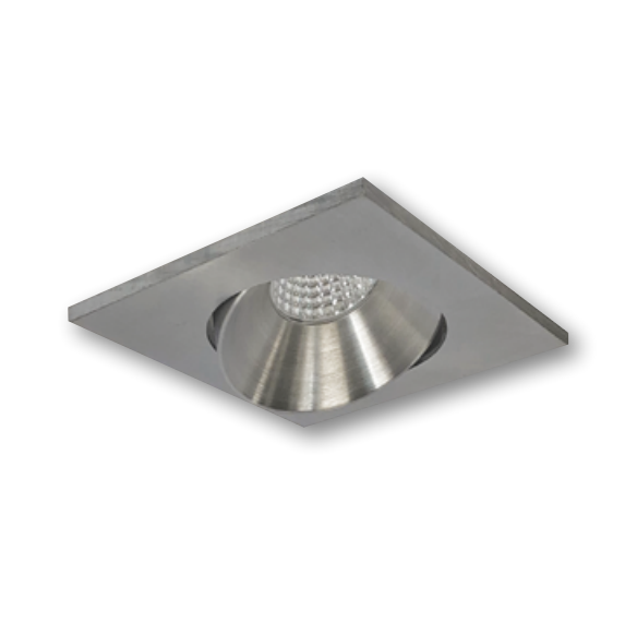Nora Lighting NPRLV-4SC35XNN 4" Pearl 12V LED Square Adjustable Cone Retrofit, 1200lm, 11W, 3500K, 90+ CRI, Natural Metal Reflector Natural Metal Flange
