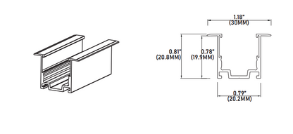 Core Lighting LNT65-RS39 39 inches Recessed Mounting Profile for IP67/IP68 3.4W Flexible Neon Series LED Strip
