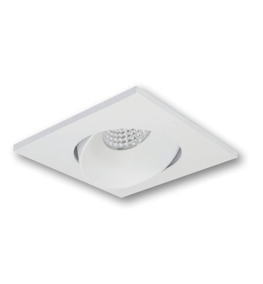 Nora Lighting NPRLV-4SC40XMPW 4" Pearl 12V LED Square Adjustable Cone Retrofit, 1200lm, 11W, 4000K, 90+ CRI, Matte Powder White Reflector Matte Powder White Flange