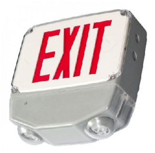 ORBIT ESBL2L-W-1-G-TP Led Wet Location Emergency & Exit Combo White Housing 1F Green Letters Tamperproof