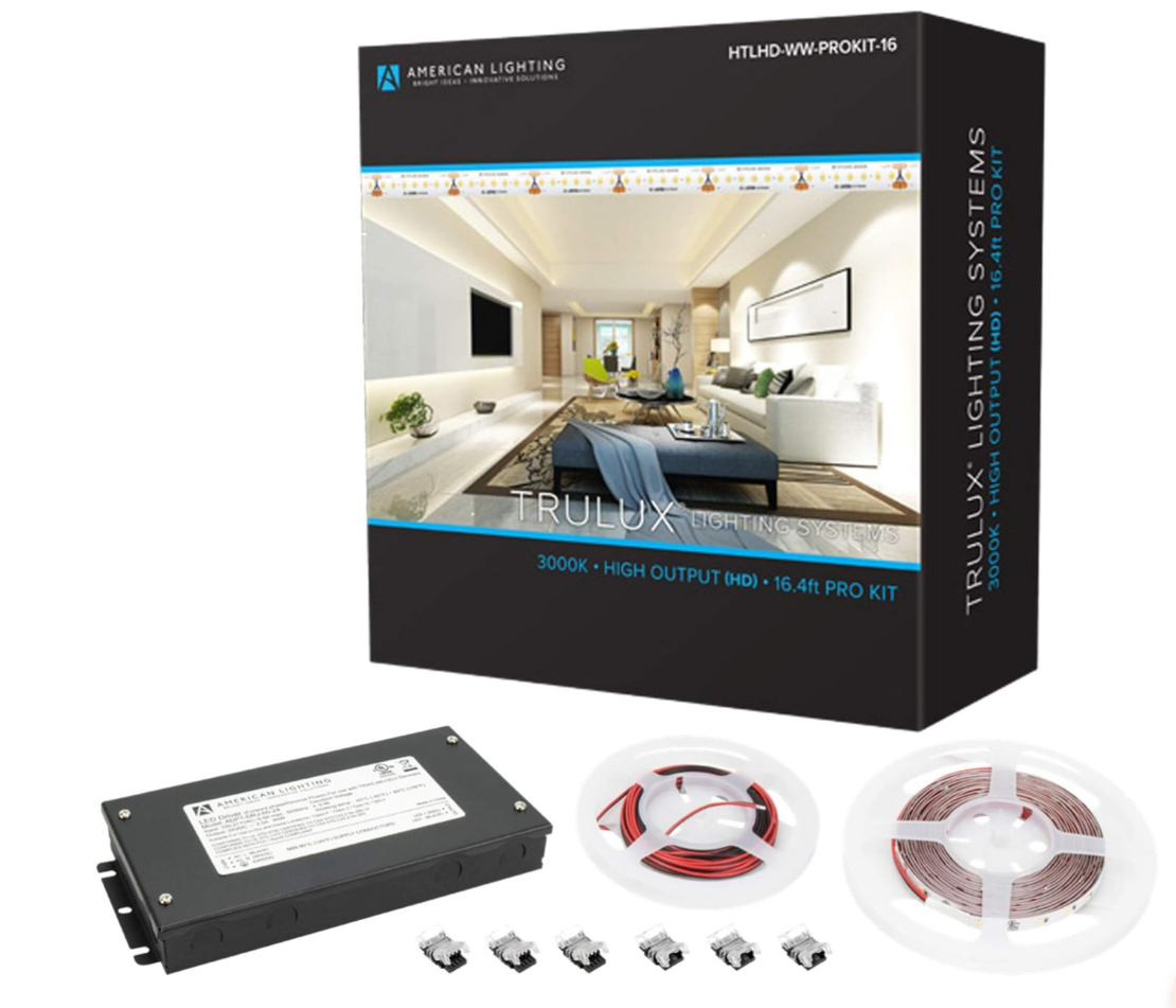 American Lighting HTLHD-WW-PROKIT-16 16.4Ft HD LED Tape Light Kit 3000K 24V