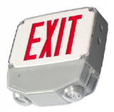 ORBIT ESBL2L-GY-1-R Led Wet Location Emergency & Exit Combo Gray Housing 1F Red Letters