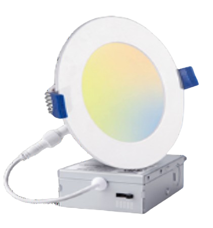 Lighting Spot 26 LS-CS-4R-10W-5CCT 4 Inch Round Selectable 5CCT Flat Lens Canless LED · 700lm / 10W · Selectable 2700K, 3000K, 3500K, 4000K or 5000K