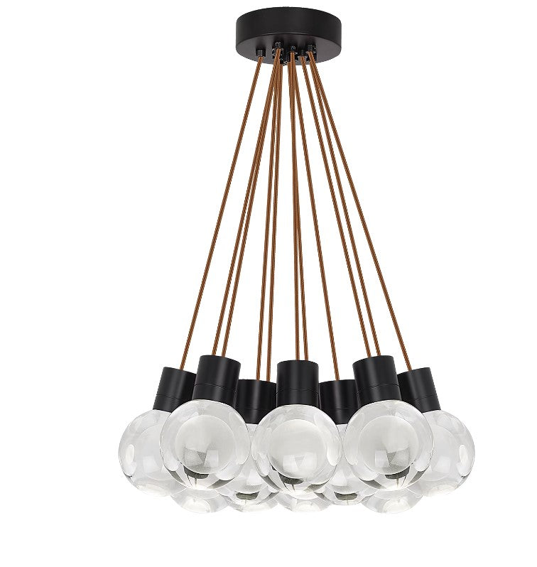Visual Comfort Architectural 700TDMINAP11CPB-LED930 Modern 20" Mina 11-lt LED Pendant Ceiling Light - 120V - CCT: 3000K - Cord Color: Copper - Finish: Black