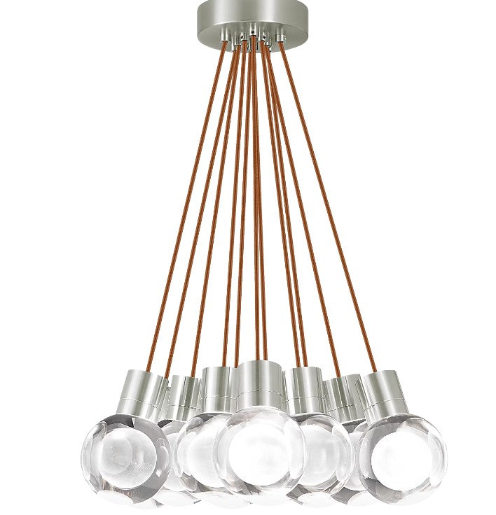 Visual Comfort Architectural 700TDMINAP11CPS-LEDWD Modern 20" Mina 11-lt LED Pendant Ceiling Light - 120V - CCT: 2200K-3000K - Cord Color: Copper - Finish: Satin Nickel