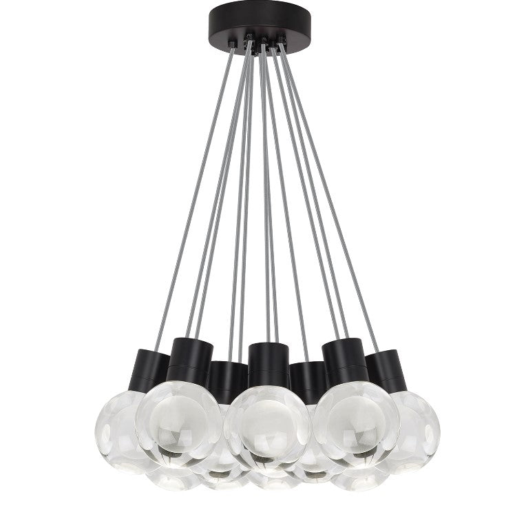 Visual Comfort Architectural 700TDMINAP11CYB-LEDWD Modern 20" Mina 11-lt LED Pendant Ceiling Light - 120V - CCT: 2200K-3000K - Cord Color: Gray - Finish: Black