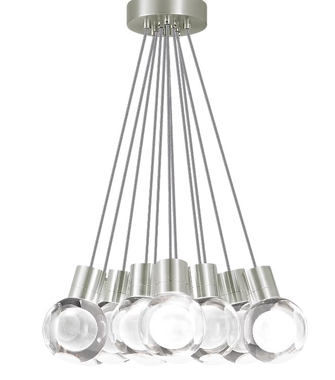 Visual Comfort Architectural 700TDMINAP11CYS-LED930 Modern 20" Mina 11-lt LED Pendant Ceiling Light - 120V - CCT: 3000K - Cord Color: Gray - Finish: Satin Nickel