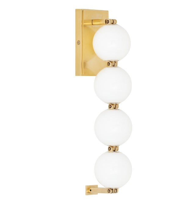 Visual Comfort Architectural SLWS22527NB Modern 15" Perle Milk Glass LED Wall Sconce Light - 120V - CCT: 2700K - Finish: Natural Brass