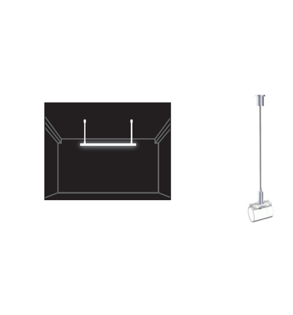 Core Lighting SLQ25-SCS-S Mounting Option - Suspension Cable Support For Flexible 360º Round Neon Series - Silver Finish